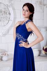 Inexpensive One Shoulder Royal Blue Evening Party Dress