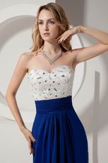 Slender Sweetheart Column Dark Blue Chiffon Prom Party Dress