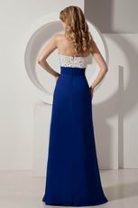 Slender Sweetheart Column Dark Blue Chiffon Prom Party Dress