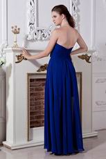 Sweetheart Split Skirt Royal Blue Chiffon Evening Gown Dress