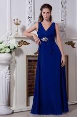 Affordable V-Neck Royal Blue Evening Formal Occasion Dress