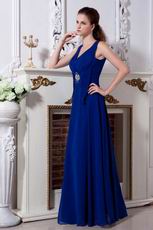 Affordable V-Neck Royal Blue Evening Formal Occasion Dress