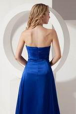 Sweetheart Floor Length Slit Skirt Blue Evening Dress