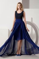 Square High Low Black And Royal Blue Evening Dress Sale