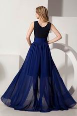 Square High Low Black And Royal Blue Evening Dress Sale