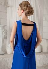 Backless Ankle-length Backless Royal Blue Formal Prom Dress