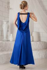 Backless Ankle-length Backless Royal Blue Formal Prom Dress