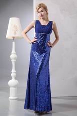 Flashy Sequin Paillette Royal Blue Evening Dress For Sale