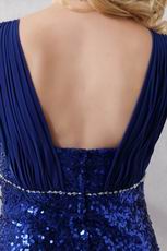 Flashy Sequin Paillette Royal Blue Evening Dress For Sale