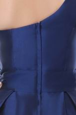 Modest Dark Blue Homecoming Dress With One Shoulder Skirt