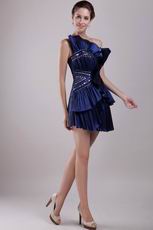 Navy Blue Strapless Mini-length Short Cheap Prom Dress