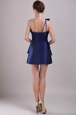 Navy Blue Strapless Mini-length Short Cheap Prom Dress