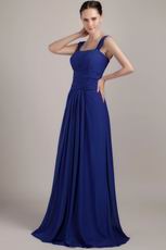 Square Neckline Bridesmaid Dress With Nany Blue Skirt