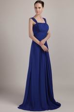 Square Neckline Bridesmaid Dress With Nany Blue Skirt