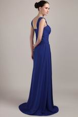 Square Neckline Bridesmaid Dress With Nany Blue Skirt