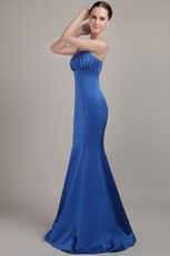 Trumpet Floor-length Royal Blue Satin Best Prom Dress Petite