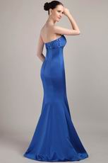 Trumpet Floor-length Royal Blue Satin Best Prom Dress Petite