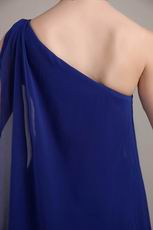 One Shoulder Royal Blue Chiffon 2014 New Arrival Prom Dress