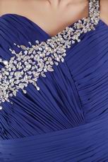 Elegant One Shoulder Royal Blue La Prom Dress With Applique