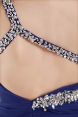 Elegant One Shoulder Royal Blue La Prom Dress With Applique