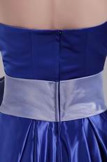 Strapless Blue Graduation Girl Dress With Bowknot Emberllish