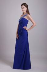 New Look Floor Length Sapphire Prom Dresses With Applique
