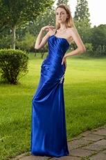 One Shoulder Cobalt Blue Sheath 2014 Prom Party Dress