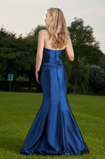 Sweetheart Neckline Mermaid Marine Blue Skrit Prom Dress