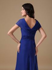 Royal Blue Tea Length Mother Of The Bride Dress By Designer