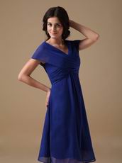 Royal Blue Tea Length Mother Of The Bride Dress By Designer