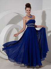 2014 New Arrival Dark Blue Floor Length Prom Evening Dress