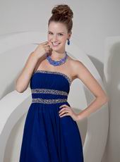 2014 New Arrival Dark Blue Floor Length Prom Evening Dress