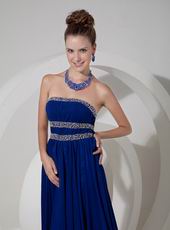 2014 New Arrival Dark Blue Floor Length Prom Evening Dress