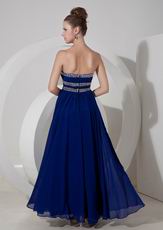 2014 New Arrival Dark Blue Floor Length Prom Evening Dress