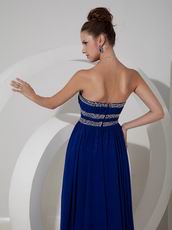 2014 New Arrival Dark Blue Floor Length Prom Evening Dress