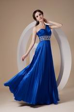 Cobalt Blue Evening Dresses One Shoulder Skirt With Split