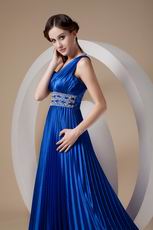 Cobalt Blue Evening Dresses One Shoulder Skirt With Split