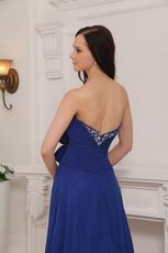 Royal Blue Chiffon Women In Cheap Formal Dresses With High Slit