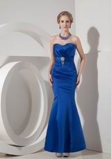 Sexy Mermaid Ankle-length Royal Blue Prom Party Dress Petite