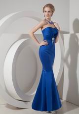 Sexy Mermaid Ankle-length Royal Blue Prom Party Dress Petite