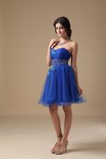 Sweetheart Royal Blue Quality Short Sweet Sixteen Gown