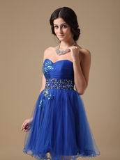 Sweetheart Royal Blue Quality Short Sweet Sixteen Gown