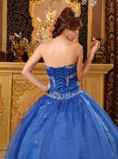 Sweetheart Floor Length Cerulean Blue Quinceanera Ball Gown