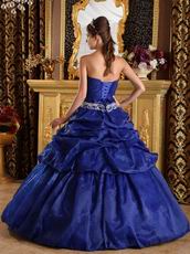 Royal Blue Organza Puffy Skirt Quinceanera Dress For Discount