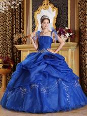 Royal Blue Floor-length Quinceanera Dress With Spaghetti Straps