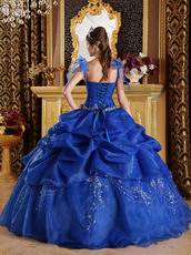 Royal Blue Floor-length Quinceanera Dress With Spaghetti Straps