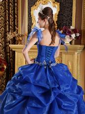 Royal Blue Floor-length Quinceanera Dress With Spaghetti Straps