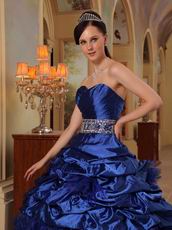 Royal Blue Handmade Dress To Young Girl Adult Ceremony