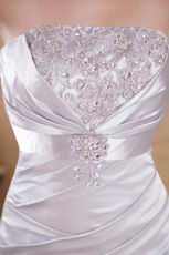 Strapless Appliqued Silver Long Prom Dress New Arrival