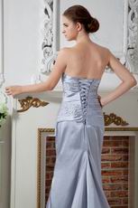 Special Occasion Silver Elestic Satin Dress For Women